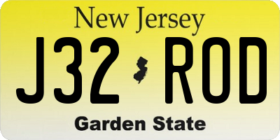 NJ license plate J32ROD