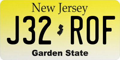 NJ license plate J32ROF