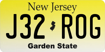 NJ license plate J32ROG