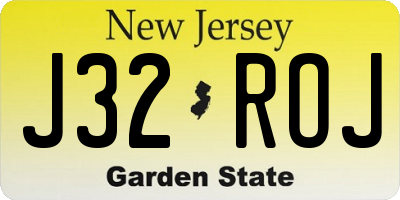 NJ license plate J32ROJ