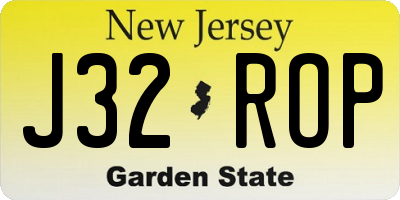 NJ license plate J32ROP