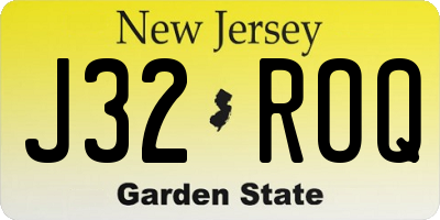 NJ license plate J32ROQ