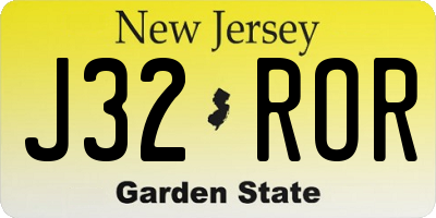 NJ license plate J32ROR