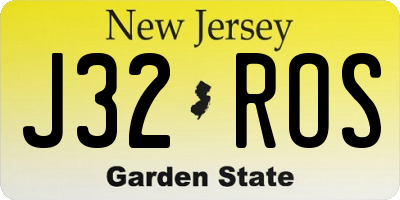 NJ license plate J32ROS