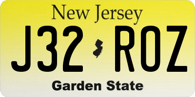NJ license plate J32ROZ