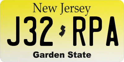 NJ license plate J32RPA