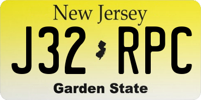 NJ license plate J32RPC