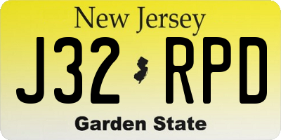 NJ license plate J32RPD