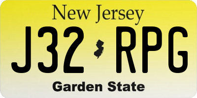 NJ license plate J32RPG