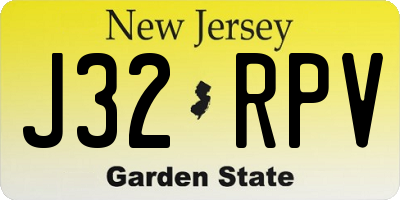 NJ license plate J32RPV