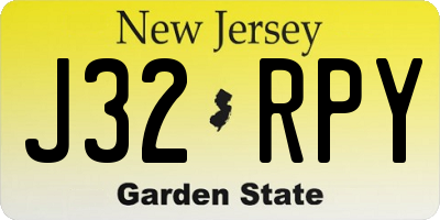 NJ license plate J32RPY