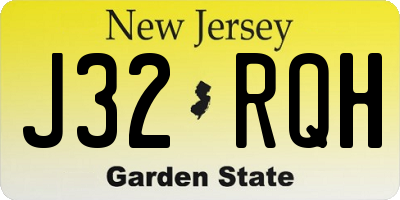 NJ license plate J32RQH