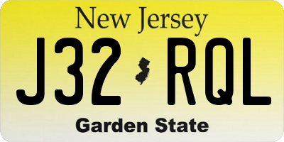 NJ license plate J32RQL