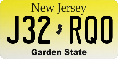 NJ license plate J32RQO