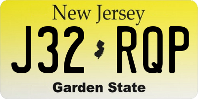 NJ license plate J32RQP