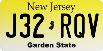NJ license plate J32RQV