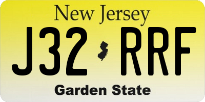 NJ license plate J32RRF