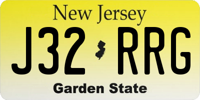 NJ license plate J32RRG