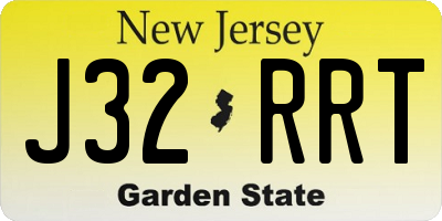 NJ license plate J32RRT