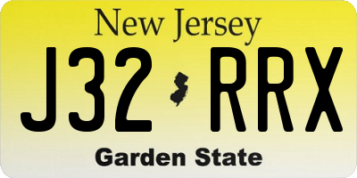 NJ license plate J32RRX