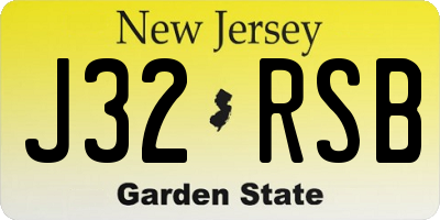 NJ license plate J32RSB