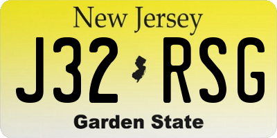 NJ license plate J32RSG