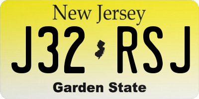 NJ license plate J32RSJ