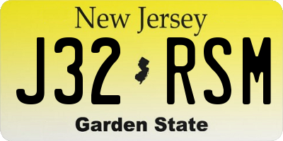 NJ license plate J32RSM