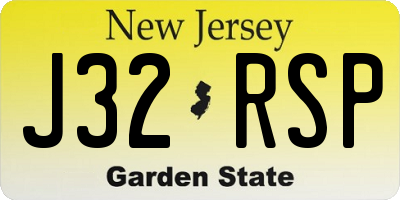 NJ license plate J32RSP