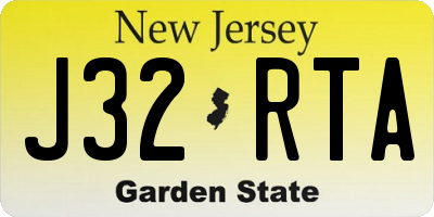 NJ license plate J32RTA
