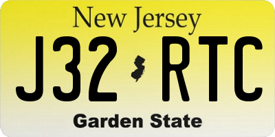 NJ license plate J32RTC