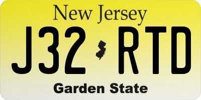 NJ license plate J32RTD