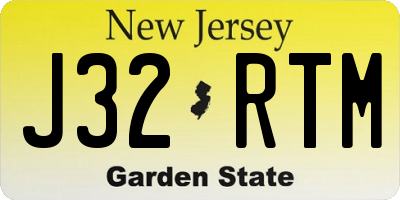 NJ license plate J32RTM
