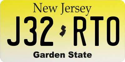 NJ license plate J32RTO