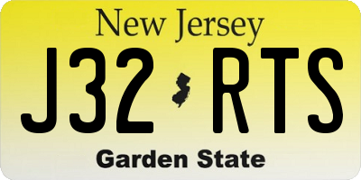 NJ license plate J32RTS