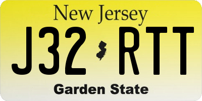 NJ license plate J32RTT