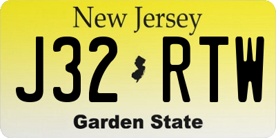 NJ license plate J32RTW