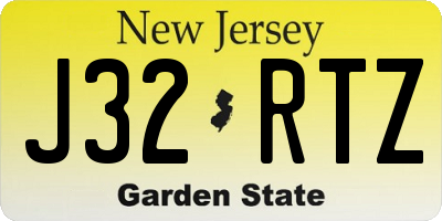 NJ license plate J32RTZ