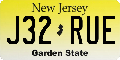NJ license plate J32RUE