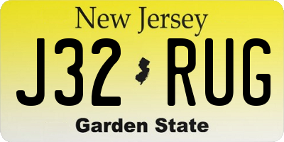 NJ license plate J32RUG