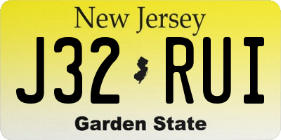 NJ license plate J32RUI