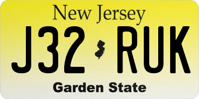 NJ license plate J32RUK