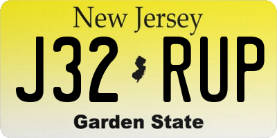 NJ license plate J32RUP