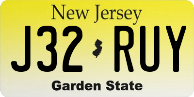 NJ license plate J32RUY