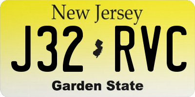 NJ license plate J32RVC
