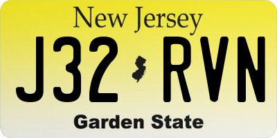 NJ license plate J32RVN