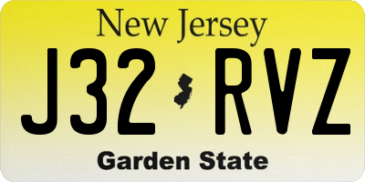 NJ license plate J32RVZ