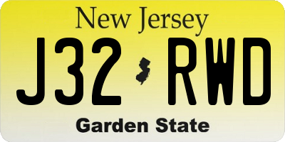NJ license plate J32RWD