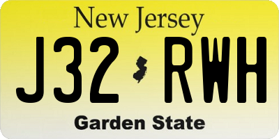 NJ license plate J32RWH