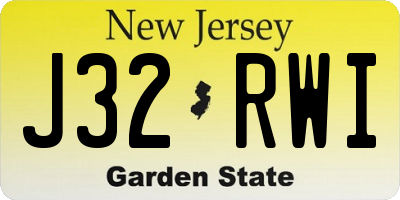 NJ license plate J32RWI
